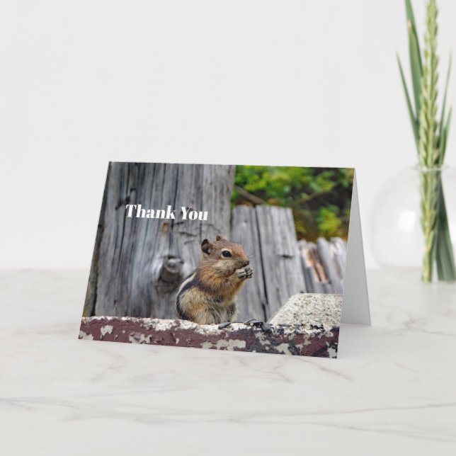 Carte De Remerciements Photo d'un animal de Cute Chipmunk (Devant)