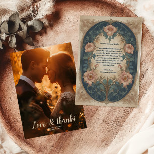 Carte De Remerciements Photo Elegant Arch Art Nouveau Mariage