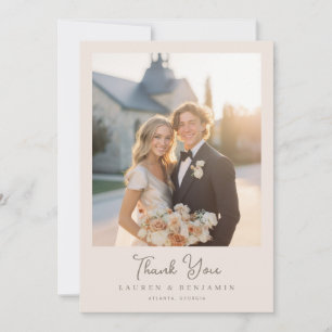Carte De Remerciements Photo élégant et romantique doré