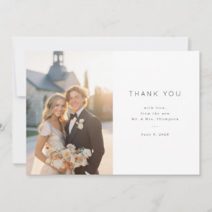 Carte De Remerciements Photo Élégant Neutre Joyeux