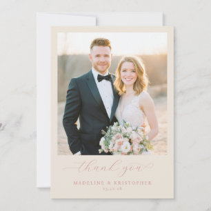 Carte De Remerciements Photo Élégant Neutre Joyeux
