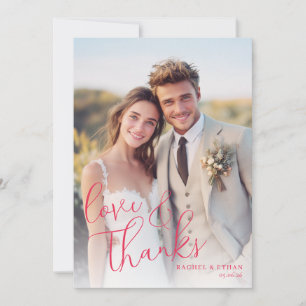 Carte De Remerciements Photo Élégant Pastel Romantique