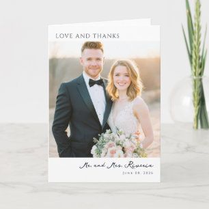 Carte De Remerciements Photo Élégant Pastel Romantique