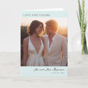 Carte De Remerciements Photo élégant romantique doré