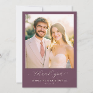 Carte De Remerciements Photo Élégant Romantique Violet