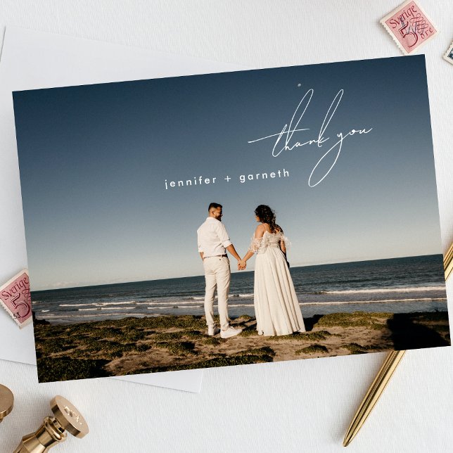 Carte De Remerciements Photo élégante et moderne (Créateur téléchargé)