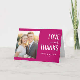 Carte De Remerciements Photo Élégante Magenta Joyeuse