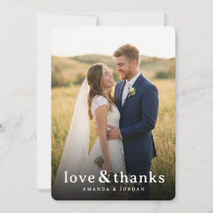 Carte De Remerciements Photo Extérieur Romantique Doré