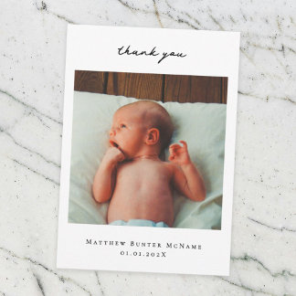 Carte de remerciements photo faire-part de naissan