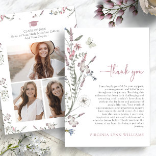 Carte De Remerciements Photo Fleur sauvage Pastel