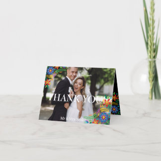Carte De Remerciements Photo Fleurs mexicaines