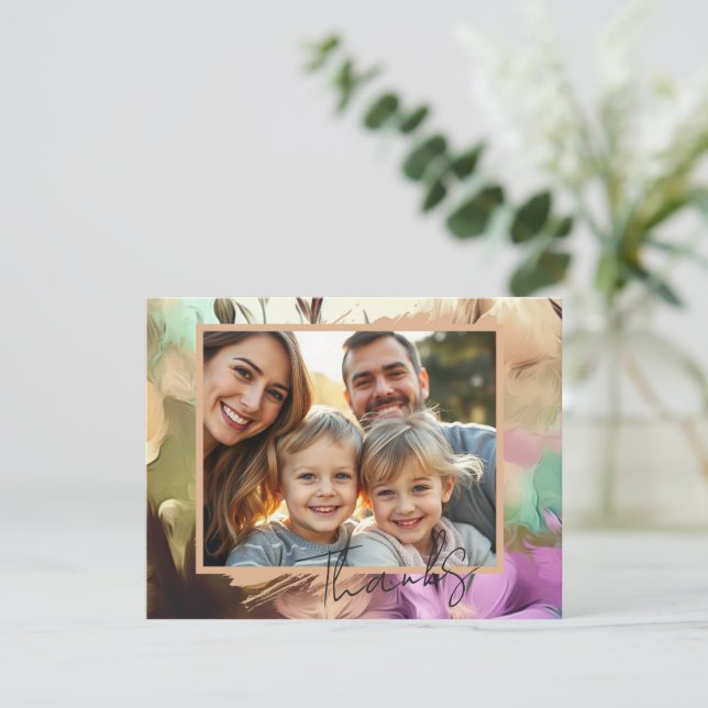 Carte de remerciements photo florale spéciale (Debout devant)