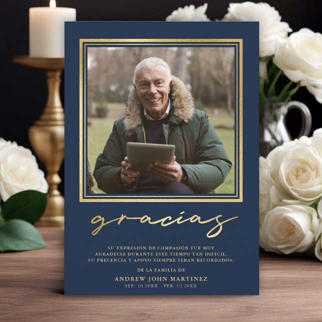 Carte De Remerciements Photo funéraire de la marine espagnole et de la ca (Créateur téléchargé)