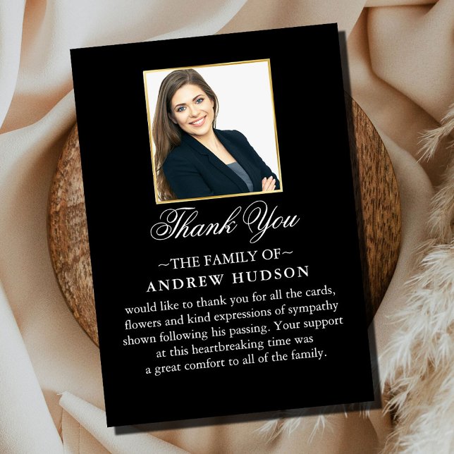 Carte de remerciements photo funéraire de précisio (Créateur téléchargé)