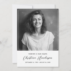 Carte De Remerciements Photo funéraire moderne et élégante du deuil