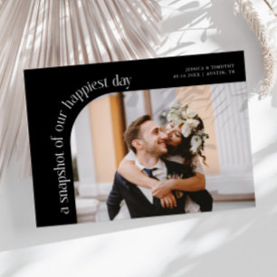 Carte De Remerciements Photo Instantané Jour le Plus Heureux Mariage Phot