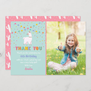 Carte de remerciements photo Llama