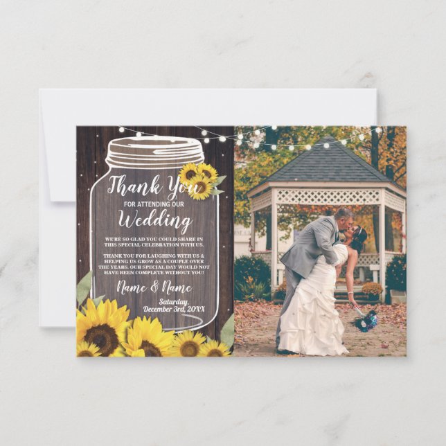 Carte de remerciements Photo Lumières rustiques de (Devant)