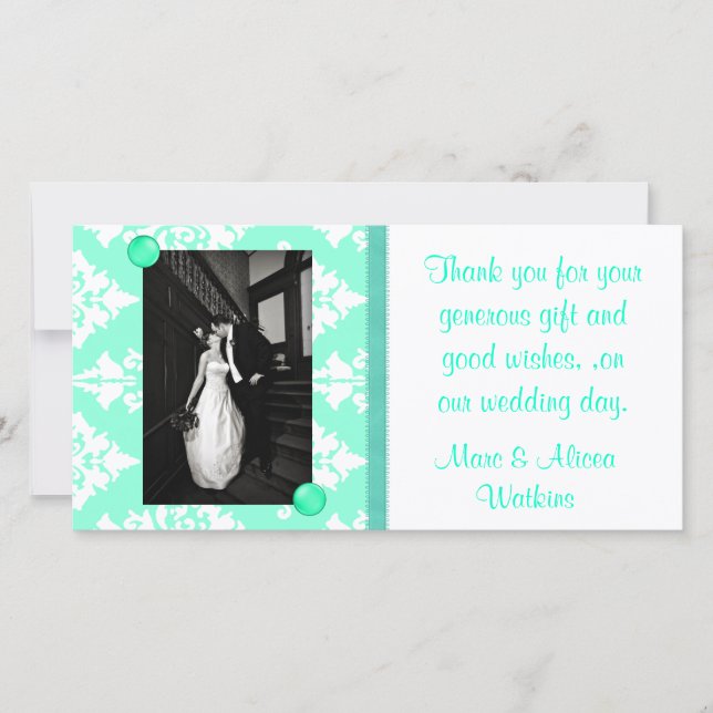 Carte de remerciements photo mariage (Devant)