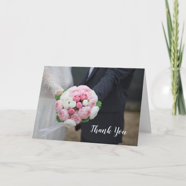 Carte de remerciements photo mariage (Devant)