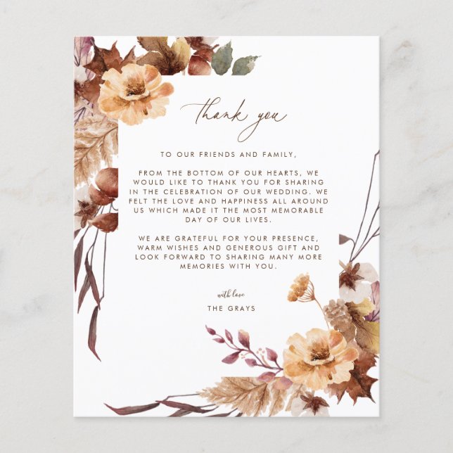 Carte de remerciements photo mariage (Devant)