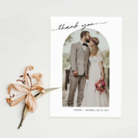 Carte de remerciements photo Mariage Arch Frame