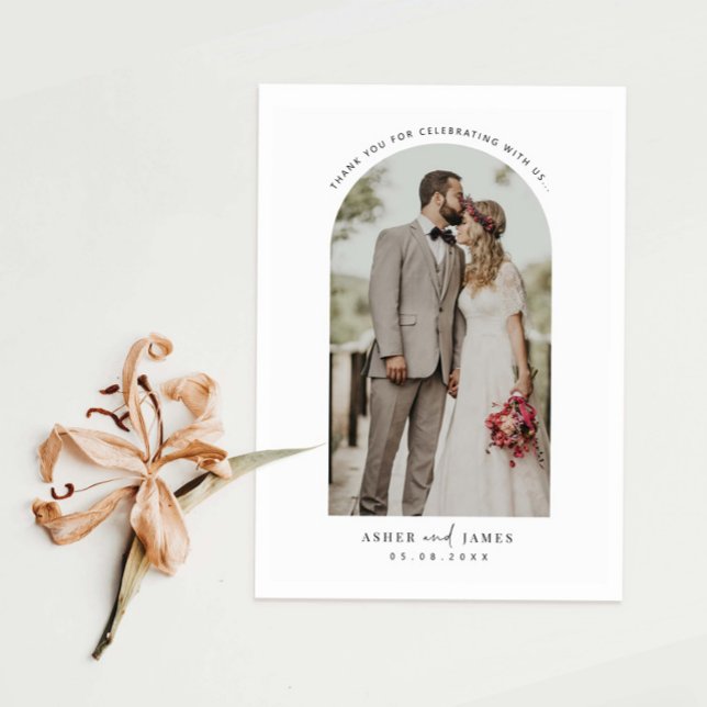 Carte de remerciements photo Mariage Arch Frame (Créateur téléchargé)