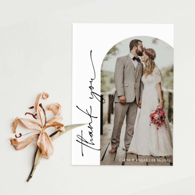 Carte de remerciements photo Mariage Arch Frame (Créateur téléchargé)