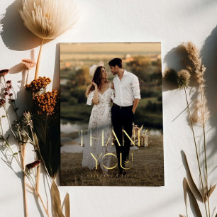 Carte de remerciements photo Mariage Bohemian Eleg