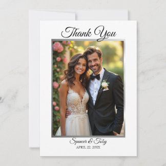 Carte de remerciements photo mariage | Bordure d'a