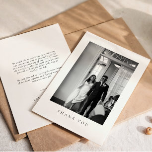Carte de remerciements photo Mariage classique