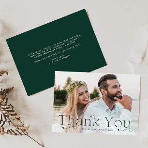 Carte De Remerciements Photo Mariage classique Elegance