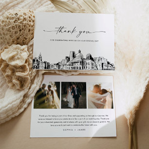 Carte de remerciements photo Mariage de Boston Sky