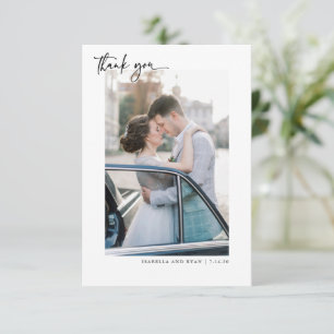 Carte de remerciements photo Mariage de calligraph