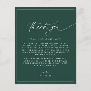 Carte de remerciements photo Mariage Emerald