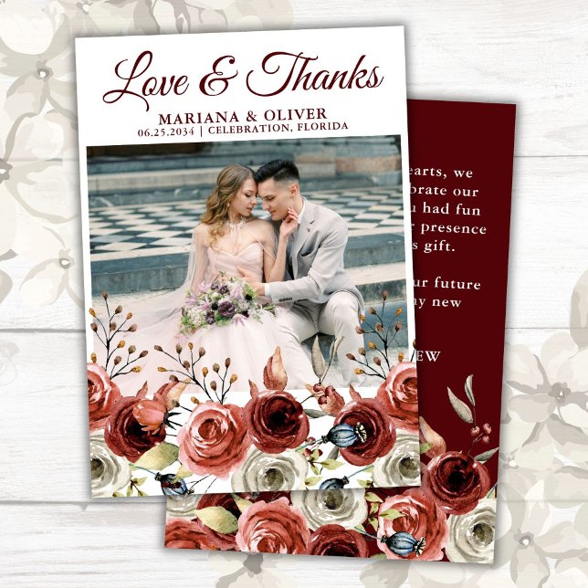 Carte de remerciements photo mariage Mélange d'aut (Créateur téléchargé)