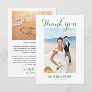 Carte De Remerciements Photo Mariage minimaliste et chic