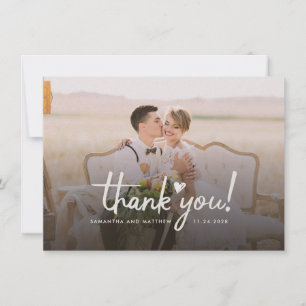 Carte de remerciements photo Mariage moderne