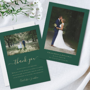 Carte De Remerciements Photo Mariage moderne simple