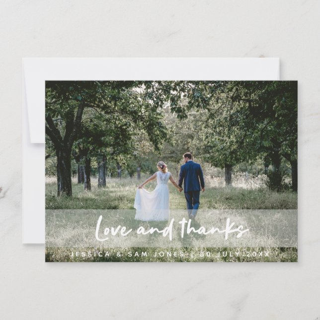 Carte De Remerciements Photo mariage | Moderne Stylish Les invités aiment (Devant)