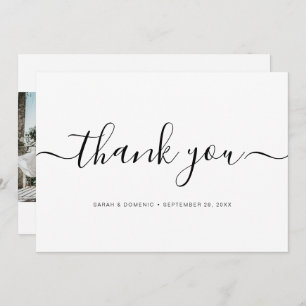 Carte De Remerciements Photo Mariage simple et chic