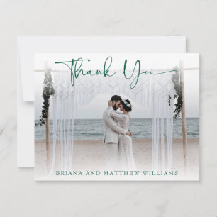 Carte de remerciements photo Mariage simple et mod