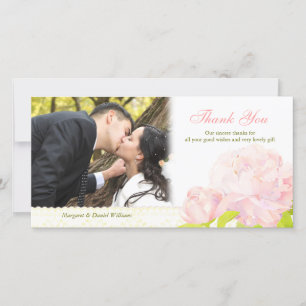 Carte de remerciements photo Mariage Watercolor Pe