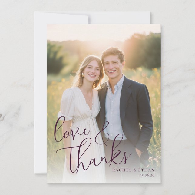 Carte De Remerciements Photo marine crème romantique (Devant)