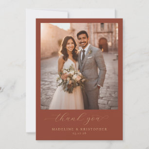Carte De Remerciements Photo Marron Chaud Sincère