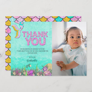 Carte De Remerciements Photo Mermaid Anniversaire