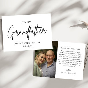Carte De Remerciements Photo Minimale Pour Mon Grand-Père Le Jour De Mon 