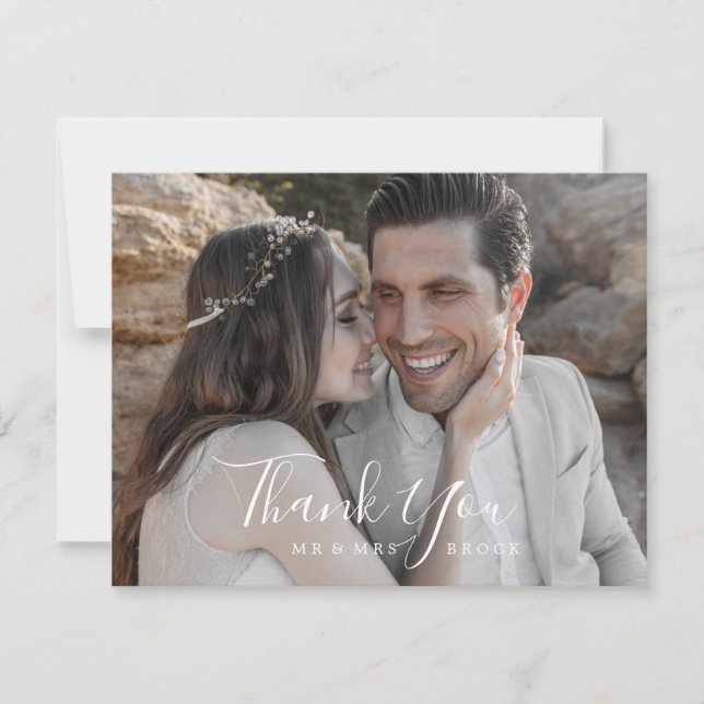 Carte de remerciements photo minimaliste (Devant)