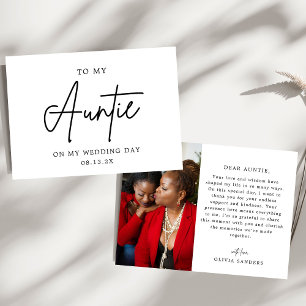 Carte De Remerciements Photo Minimaliste À Ma Tante Le Jour De Mon Mariag