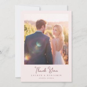 Carte De Remerciements Photo minimaliste chaleureux romantique